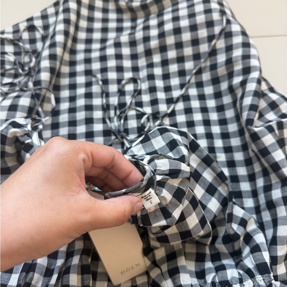 Doen Leslie Black and White Gingham Midi Dress - Picture 4 of 11